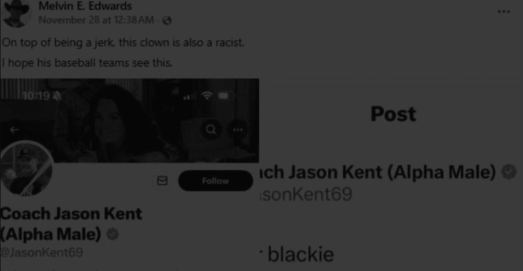 12U Houston Yankees Coach Accused of Racism for Posting “Cry Harder Blackie” While Coaching Kids