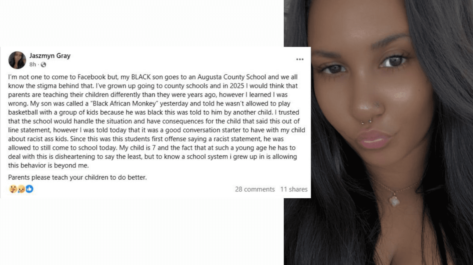 7 Year Old Black Child Called Monkey at Augusta County School and Stopped From Playing Basketball