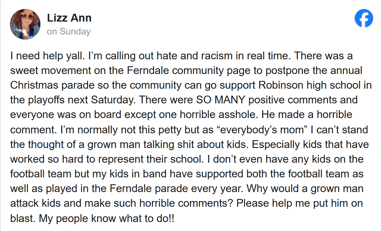 Ferndale Community Upset After Business Owner Zach Prater Calls Robinson High Football Players Future Criminals